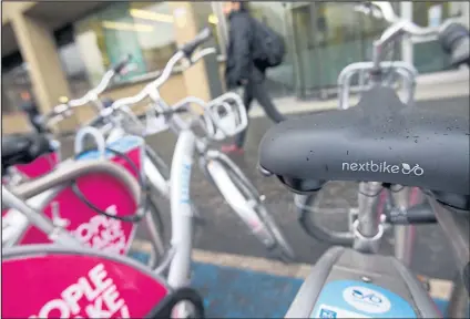  ??  ?? The city hire bikes have been targeted by crooks who have been able to bypass security measures