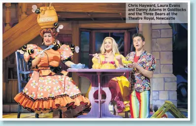  ??  ?? Chris Hayward, Laura Evans and Danny Adams in Goldilocks and the Three Bears at the Theatre Royal, Newcastle