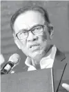  ??  ?? Anwar Ibrahim