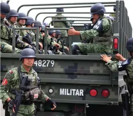  ?? ANDRÉS LOBATO ?? Efectivos de la Guardia Nacional en Puebla.