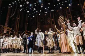  ?? CHICAGO TRIBUNE/TNS BRIAN CASSELLA/ ?? Miguel Cervantes and the cast of “Hamilton” take a curtain call after the final production of the show in Chicago on Jan. 5, 2020, at the CIBC Theatre.