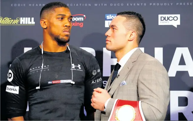  ?? Picture / Getty Images ?? Joseph Parker (right) is supremely confident he can defeat Anthony Joshua, saying the Briton’s style suits him.