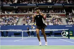  ?? FOTO: ANDRES KUDACKI / AP / NTB SCANPIX ?? Naomi Osaka spilte en fantastisk kamp og vant US Open-finalen 6-2, 6–4.
