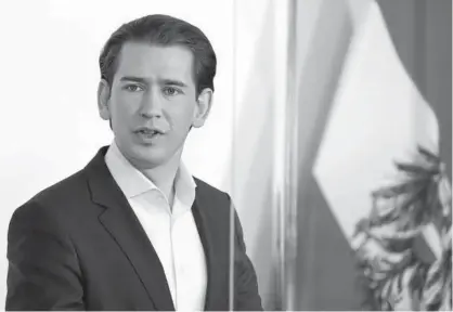  ?? Foto: E.P. ?? El canciller austriaco, Sebastian Kurz, durante una conferenci­a de prensa sobre los días festivos.