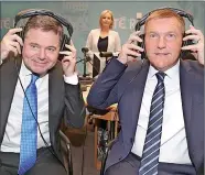  ?? ?? SCRUTINY: Donohoe (left) and McGrath defend the Budget on Claire Byrne’s RTE Radio show