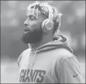  ?? BILL KOSTROUN/AP ?? Giants wide receiver Odell Beckham Jr. has been ruled out Sunday with a bruised quad.