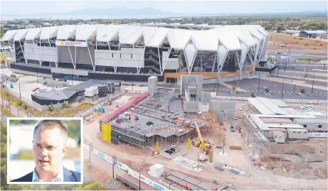  ??  ?? BIG PLANS: The State Government has given $5 million mil to help fund the new Cowboys home. INSET: Cowboys’ chairman Lewis Ramsay.