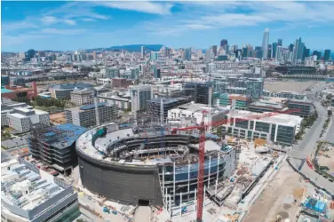  ?? Golden State Warriors ?? The Warriors’ Chase Center is 50 percent complete, and scheduled to open for the 2019-20 season.