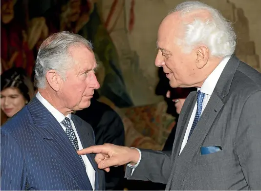  ?? GETTY IMAGES ?? Evelyn de Rothschild with the then Prince of Wales in 2015. As the late Queen’s financial adviser, he observed, ‘‘No-one is tighter at spending than the Queen.’’