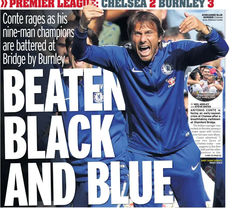  ??  ?? SCREAMING BLUE MURDER: Chelsea boss Antonio Conte