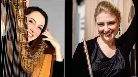  ??  ?? "De Bonn a Buenos Aires": desde sonatas barrocas hasta expresivos tangos son interpreta­dos por la arpista Johanna Single y la flautista Jennifer Seubel.