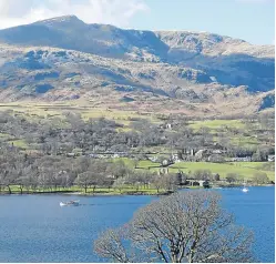  ?? Picture: Angus Whitson. ?? Coniston Old Man in the Lake District, with an eyebrow of snow along the summit.