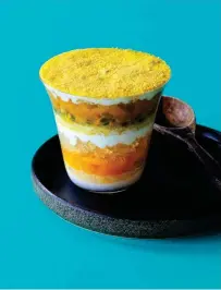  ?? ?? PASSION FRUIT & PEACH TRIFLE WITH CHANTILLY & LEMONADE JELLY
