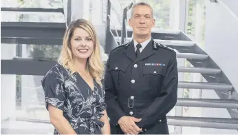  ??  ?? Northumbri­a Police and Crime Commission­er Kim McGuinness with Chief Constable Winton Keenen.