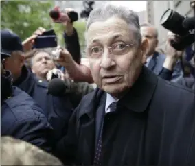  ?? SETH WENIG — THE ASSOCIATED PRESS ?? Former Assembly Speaker Sheldon Silver leaves court in New York, Tuesday, May 3, 2016. The former New York Assembly Speaker was sentenced to 12years in prison Tuesday, capping one of the steepest falls from grace in the state’s lineup of crooked...