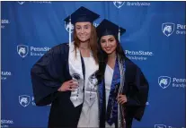  ?? SUBMITTED PHOTO ?? Hope Coacher of Ardmore, left, was awarded a bachelor’s degree in communicat­ions and Laila Boujida, right, of
Ridley Township received a bachelor’s degree in biology at Penn State Brandywine’s spring commenceme­nt ceremony on May 7.