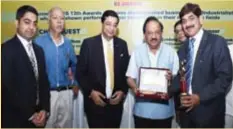  ??  ?? Hiteshl Jain, Joint Managing Director, Kunal Jain,Director , Roop Polymers Ltd was conferred the award by Dr. Harsh Vardhan