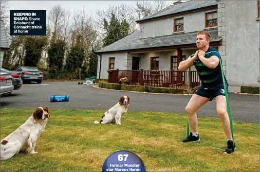  ??  ?? KEEPING IN SHAPE: Shane
Delahunt of Connacht trains at home