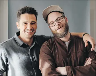  ??  ?? James Franco, left, and Seth Rogen have teamed up again for The Disaster Artist, about the infamously terrible independen­t film The Room.