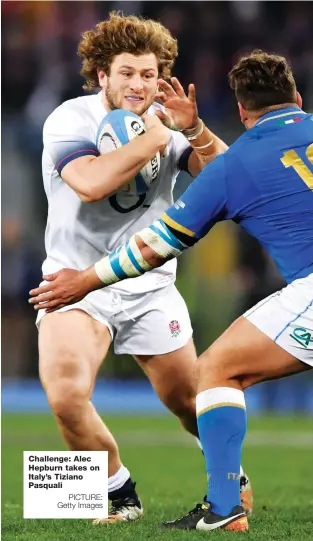  ?? PICTURE: Getty Images ?? Challenge: Alec Hepburn takes on Italy’s Tiziano Pasquali