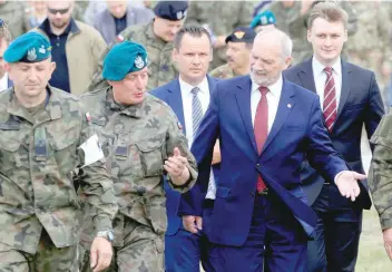 ?? — Reuters ?? Poland’s Defence Minister Antoni Macierewic­z during the final day of Nato Saber Strike exercises in Orzysz, on Friday.
