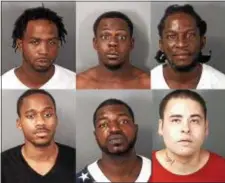  ??  ?? (clockwise) Rayshawn Marshall, James Rhames, Payten McLeod, Angel Lopez-Negron, Carlton Hopson and Jamere Taylor bags of heroin from him.