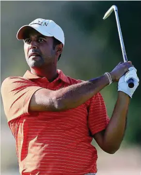  ??  ?? Birdies magnet: India’s Arjun Atwal playing a shot on the seventh hole during the second round of the McGladrey Classic at Sea Island’s Seaside Course in Georgia on Friday.