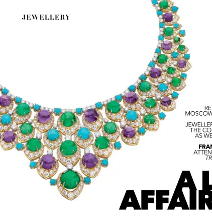  ??  ?? ABOVE: NECKLACE IN GOLD WITH EMERALDS, AMETHYSTS, TURQUOISE AND DIAMONDS, 1965, FORMERLY IN THE COLLECTION OF LYN REVSON RIGHT: ITALIAN PHOTOGRAPH­ER STEFANO GALUZZI CAPTURES THE TIMELESS ALLURE OF BVLGARI JEWELLERY