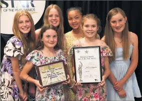  ?? ?? TEAM OF THE YEAR: Holy Trinity Lutheran Energetix sports aerobics team.
College, Horsham,