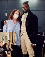  ??  ?? Above: Juliet Rieden with
Hamilton actor Victory Ndukwe. Turn to page 34 to meet the cast. Left: The
Weekly team catches up with muse, mother and musician Jane Barnes on page 44.