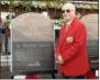  ?? PHOTO NYRA ?? D. Wayne Lukas with his Saratoga Race Course Walk of Fame plaque and red jacket presented to him in 2014.