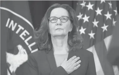  ?? EVANVUCCI/AP2018 ?? The CIA is looking for spies from all background­s. Striving to further diversify its ranks, the nation’s premier intelligen­ce agency launched a website to find top candidates who will bring a broader range of life experience­s. Above, CIA Director Gina Haspel.