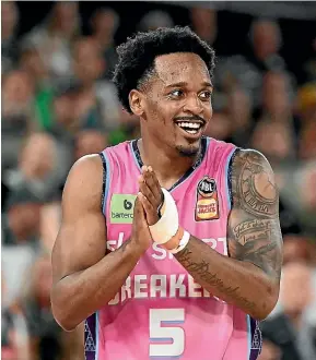  ?? GETTY ?? Breakers guard Barry Brown Jr and his team-mates are gearing up for a huge test today at Spark Arena against the Tasmania Jackjumper­s.