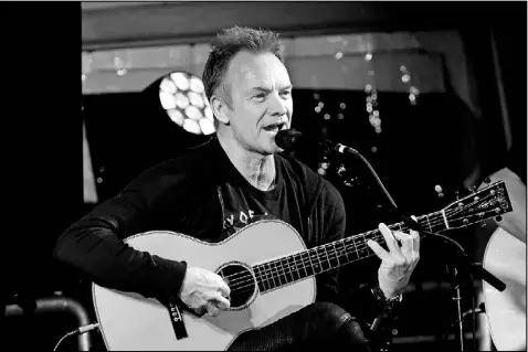  ?? WINTER / GETTY IMAGES FOR EBMRF KEVIN ?? Sting, shown at the EBMRF Benefit on Jan. 14 in Malibu, Calif., will play a sold-out show Feb. 27 at the Tabernacle.