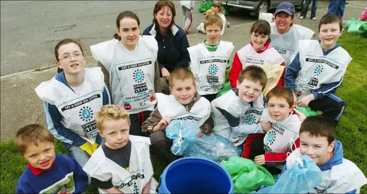  ??  ?? May 2010 - Kathleen Clarke and Samantha Teather with children who took part in the Bay Estate Spring Clean. Included are Patrick and Paul Craven, Sean Clarke, Cian Brodigan, Jason Teather, Craig Rice, Clare McMahon, Claire Watters, Niall Craven, Siobhan Donlon and Shane Rice.