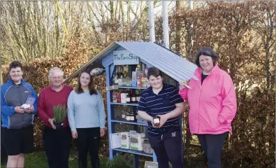  ??  ?? Harry, Philip, Hannah, Archie and Rebecca Hadden at The Honesty shop at ‘ The Farm Shop Tinahely’.