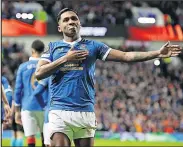  ?? ?? TAKE A BOW Two-goal hero Morelos laps up plaudits