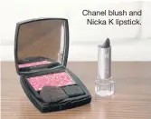  ??  ?? Chanel blush and
Nicka K lipstick.