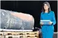  ??  ?? Nikki Haley stands with the missile she alleges is Iranian