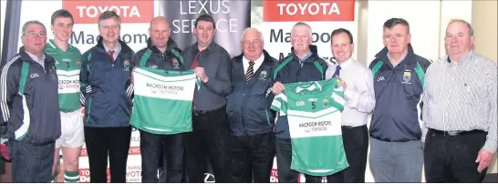  ??  ?? CLUB SPONSORED: From left - Paddy Murphy, Rory Buckley, Don Buckley, Pat Crowley, Pascal Buckley (Sales Manager Macroom Motors), Pat O'Connell, John O'Mahony, Pat Barrett (Sales Manager Macroom Motors), Tom O'Sullivan and Donal Lehane (Director Macroom...