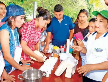  ??  ?? Preparados. Con los conocimien­tos, el grupo de promotores queda apto para preparar algunos remedios caseros con los recursos de las familias en el campo y que enseñen una opción para el cuidado en la salud.