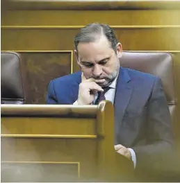  ?? CHEMA MOYA / EFE ?? El exministro José Luis Ábalos, ayer en el Congreso de los Diputados.