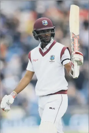  ??  ?? The West Indies’ batsman Kraigg Brathwaite made a big impression in the Leeds Test with scores of 134 and 95 and makes his Yorkshire bow today.