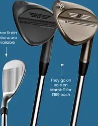  ?? ?? Three finish options are available
They go on sale on March 11 for £169 each