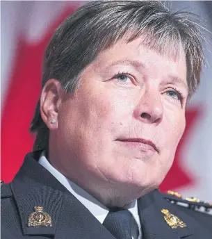  ?? CHRIS WATTIE THE CANADIAN PRESS FILE PHOTO ?? RCMP Commission­er Brenda Lucki said she remains steadfast in her belief that she has found the right formula to bring about cultural reform within the RCMP and to rebuild public trust.