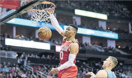  ?? FOTO: AP ?? Russell Westbrook, una de las estrellas de los Houston Rockets