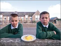  ??  ?? Rhynie Primary School pupils Angus Beverly (left), 10 and William Dibb, 11, who have set up a petition to bring back their cook’s ‘best puddings in the world’.