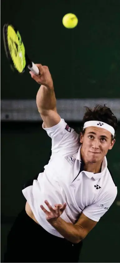  ?? FOTO: JON OLAV NESVOLD, BILDBYRÅN ?? Casper Ruud slo en topp 100-spiller tidligere denne uken, men nå venter en enda hardere nøtt. Roberto Bautista Agut er 14. best i verden, ifølge ATP-rankingen.