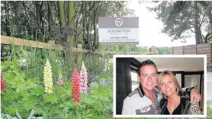  ??  ?? ●● Husband and wife Mark Simpkin and Tricia Penrose, inset, have opened an environmen­tally friendly burial ground on the Adlington Hall