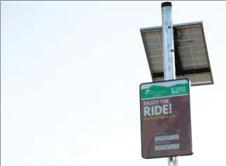  ?? Nikolas Samuels /The Signal ?? An Eco-Counter bike sign sits near the bike trail along Valencia Boulevard on Friday.